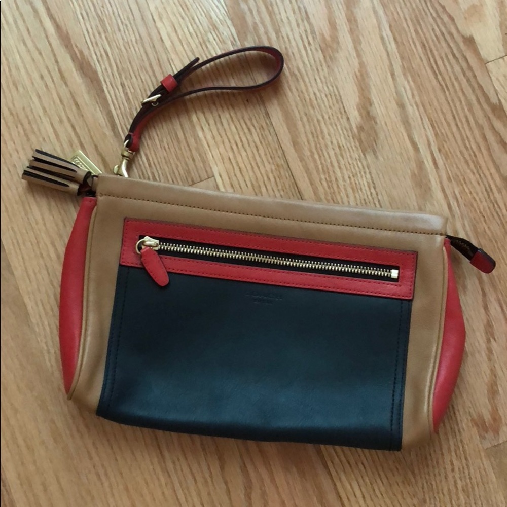Coach Colorblock Leather large clutch